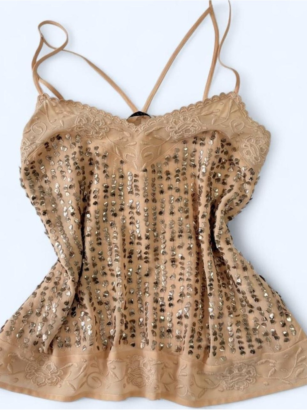 Zara Beige Sequin Camisole